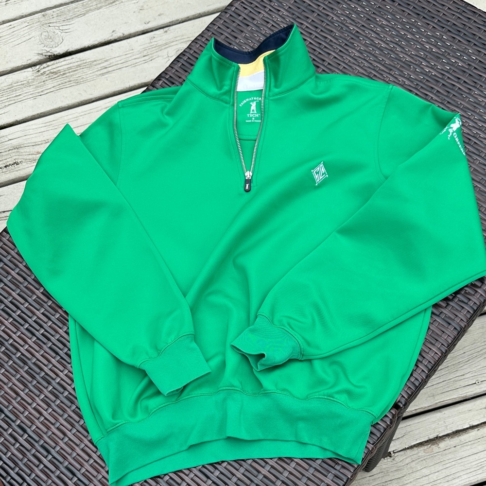 Green Quarter-Zip Men's Sweater